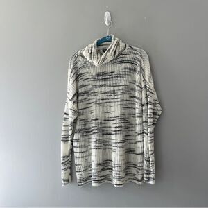 Torrid Striped Cowl Neck Sweater White Black Knit Size 2X